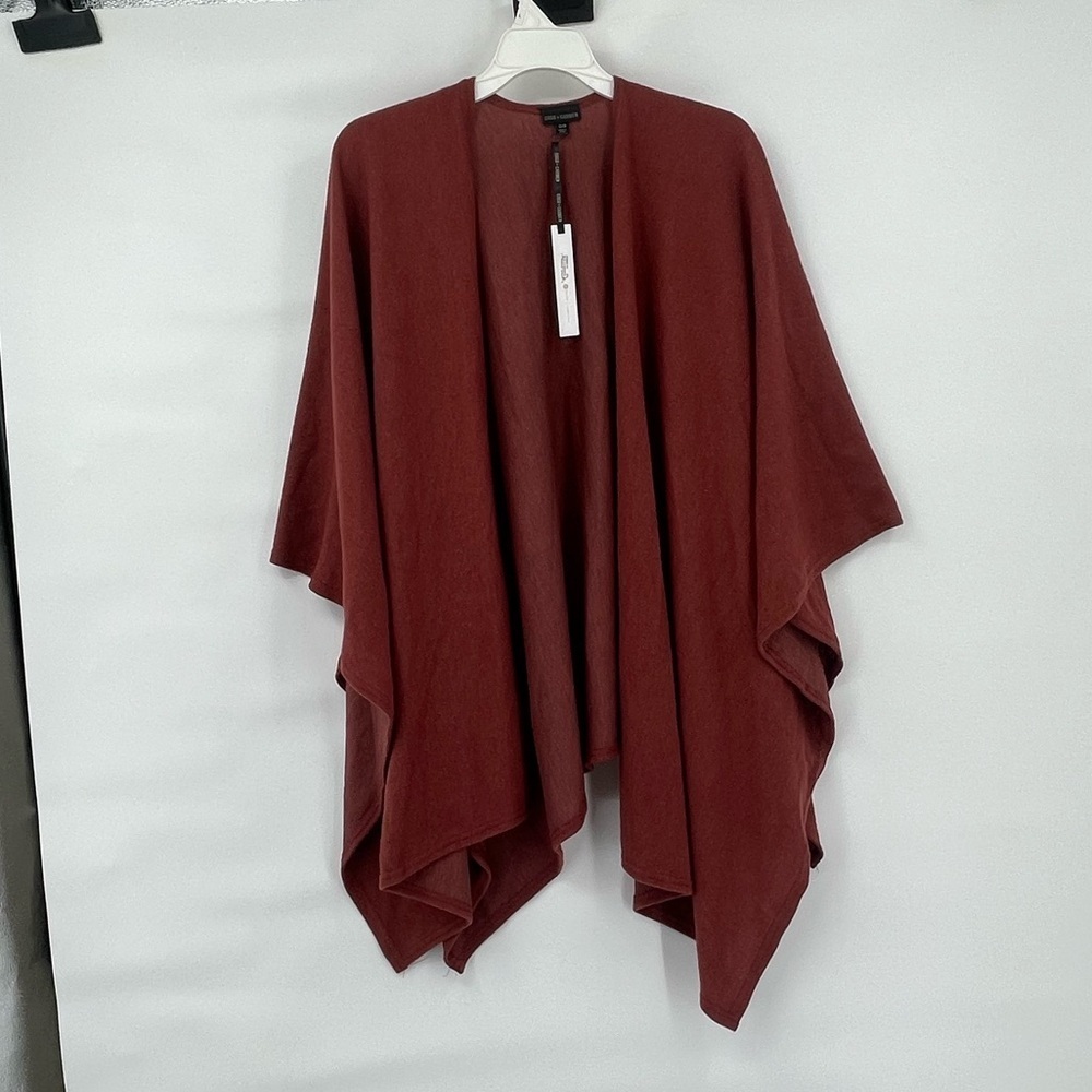Coco + Carmen nwt viscose blend rust red shawl wrap coverup shrug poncho